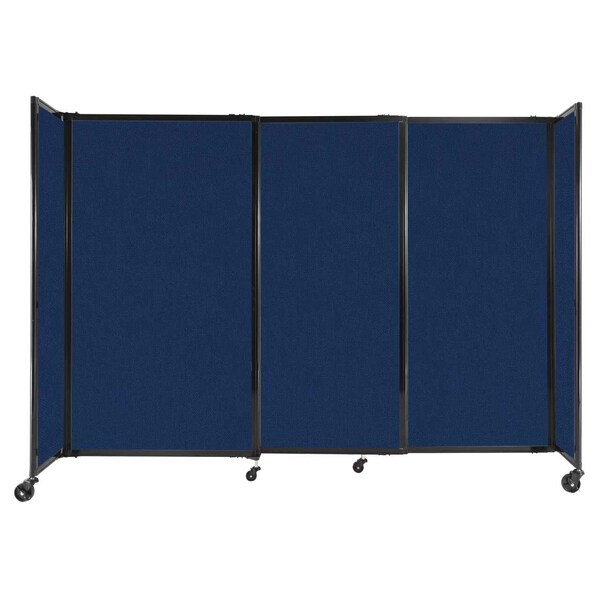 StraightWall Sliding Portable Partition 7'2" x 5' Navy Blue Fabric